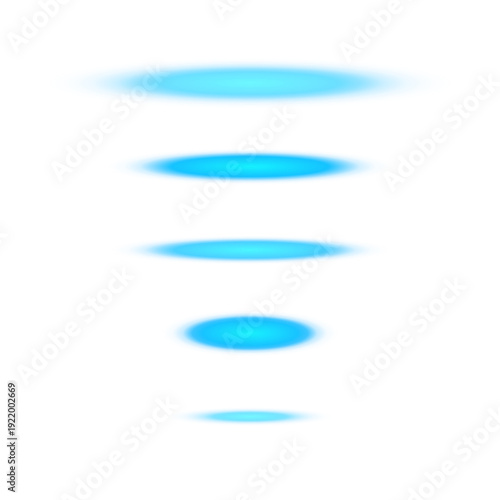 Set of Blue Neon Ellipse Light Effects for Sci-Fi Game Interface and Teleportation