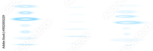 Futuristic Blue Scifi Teleportation Portal Rings and Holographic UI Light Effects on transparent background