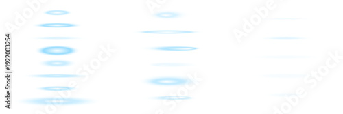 Abstract blue neon light circles and glowing oval lens flares for futuristic technology UI