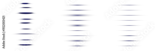 Collection of minimalist dark blue horizontal line separators with soft drop shadow effects