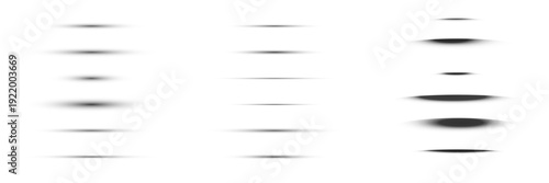 Set of realistic horizontal drop shadows for product presentation and ecommerce web design