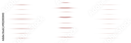 Abstract horizontal red light streaks for futuristic automotive speed and motion blur effects