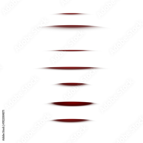 Horror slasher movie red cuts, bloody paper slit design elements for thriller posters