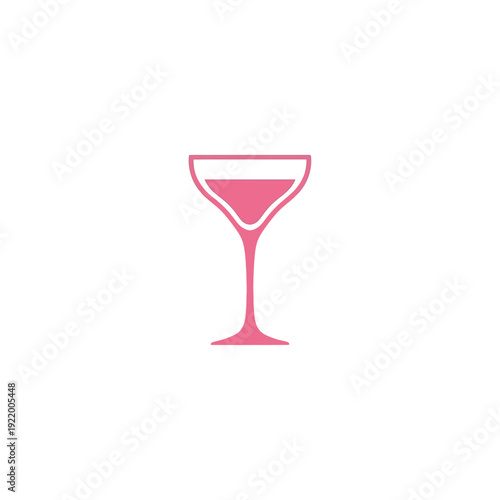 A transparent wineglass filled with a red wine beverage and a cold cocktail with ice reflect a celebration at a white bar, featuring isolated liquor and alcohol objects for a party refreshment