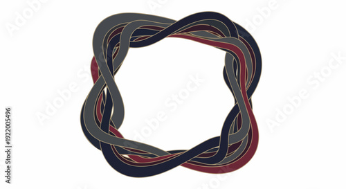 Black and Red Twisted Rope Circle.