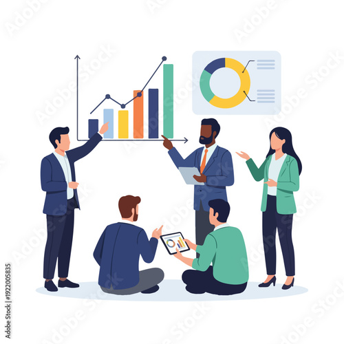 Business Professionals Analyzing Charts and Graphs.