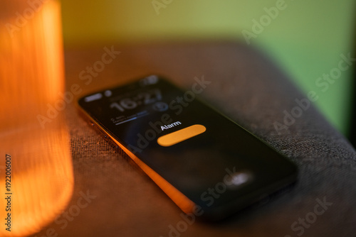 Clock phone alarm going off