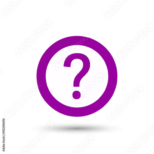 A purple question mark icon enclosed in a circle on a white background, symbolizing inquiry and information