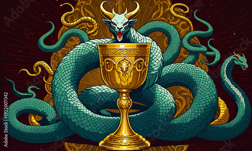 ornate golden chalice with ...