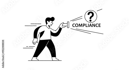 Navigating Regulatory Landscapes Illuminating Compliance Challenges with a Question Mark Symbolizing Uncertainty and Investigation