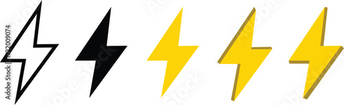 Free Download Modern lightning bolt icons in black and yellow for dynamic design - GFXLoad