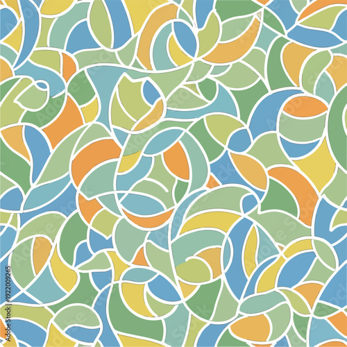 Colorful Swirling Leaves Pattern Design Element.