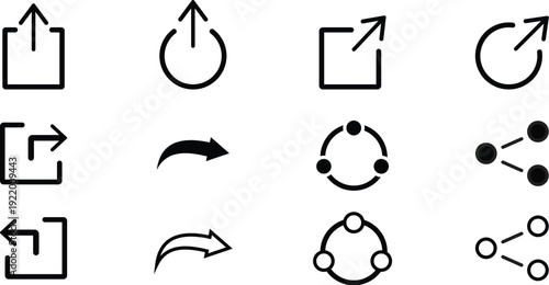 Modern interface icons for digital design and user experience