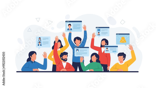 Diverse team selecting candidate, recruitment, hiring process, human resources, job search