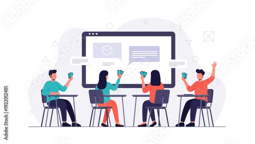 Friends Playing Card Game Online With Video Call