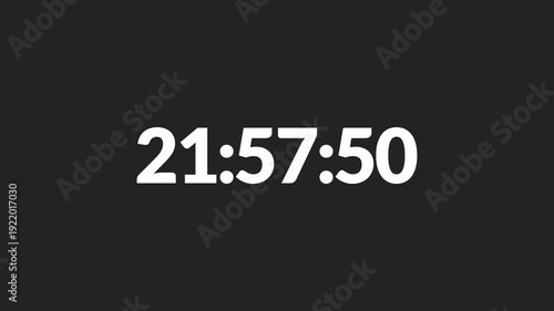One day countdown timer animation in one minute in HD animation 24 hours countdown timer in 60 seconds, Countdown timer in transparent background with alpha channel