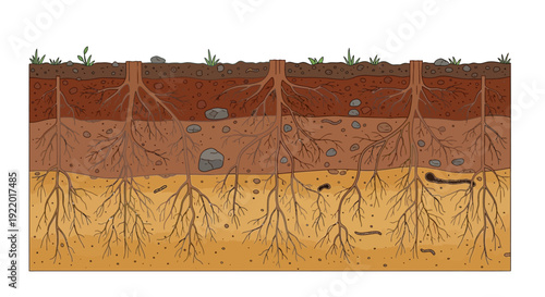 Soil Layers Underground Structure.