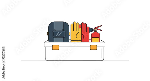 Toolbox with safety gear.