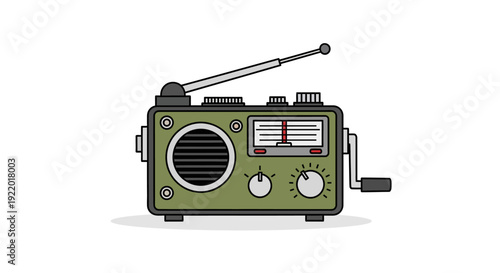 Vintage Green Radio Device.