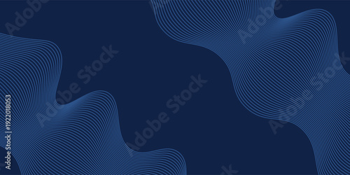 Bild auf Leinwand Navy blue abstract background with halftone wavy smooth pattern