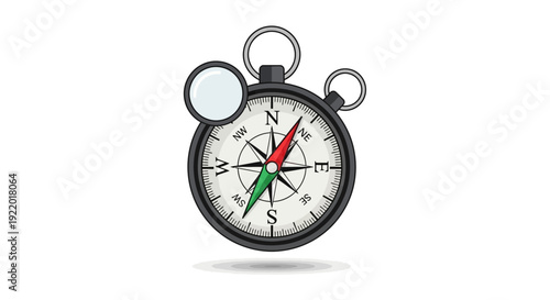 Vintage Pocket Compass Instrument.