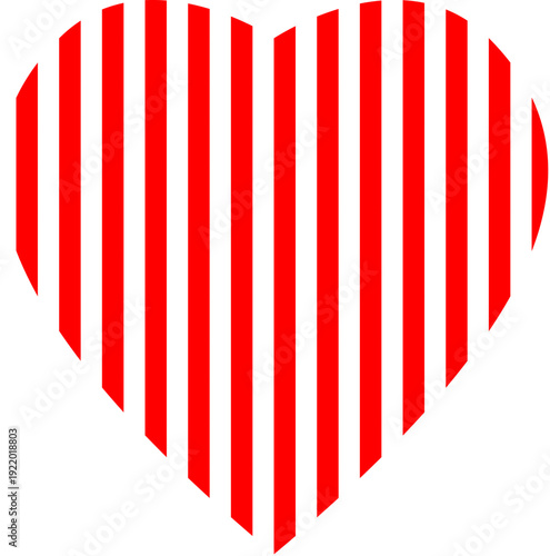 Free Download Red Vertical Striped Heart Shape Romantic Abstract Design - GFXLoad