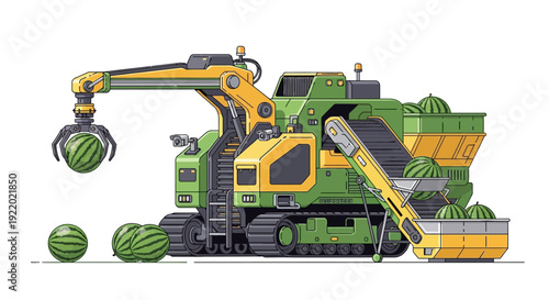 Watermelon Harvester Machine.