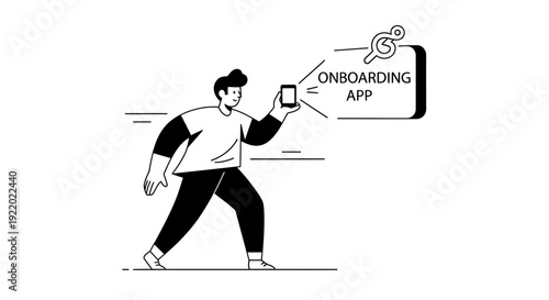 Person Using Onboarding Application On Smartphone For Business Growth And Development