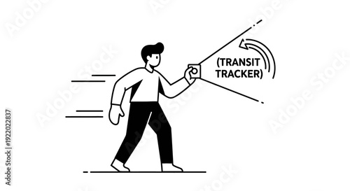 Man holding a smartphone with a transit tracker app in a motion blur background