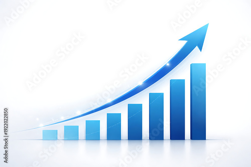 Free Download Business Growth Chart with Upward Arrow on Clean Background - GFXLoad