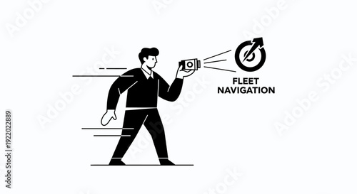 Fleet Navigation Business Person Using Smartphone for Location Tracking and Route Guidance
