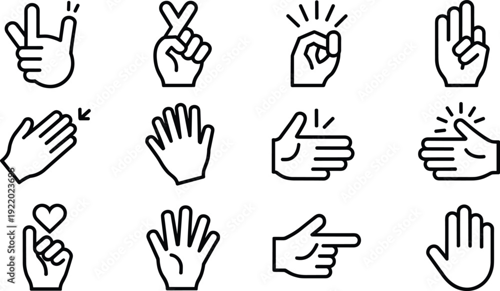 Fototapeta premium Hand gestures and signs collection