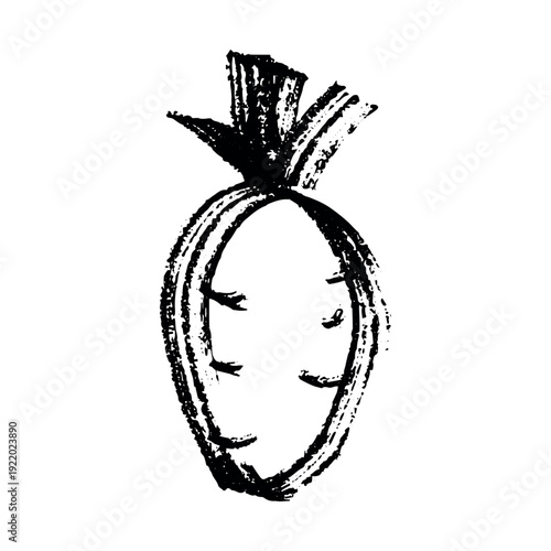 Hand drawn farm daikon radish beet beetroot plant with green leaves Fresh vegetable doodle Healthy eco food Organic garden vegetarian food For design, print, packaging, decor, kids books