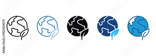 Earth Icon Set Multiple Style Of