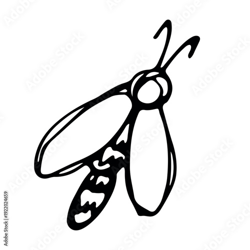 Hand drawn happy funny cute honey bee clipart Adorable flying striped insect friendly kawaii bumble bee For kids print, web, design, decor, logo