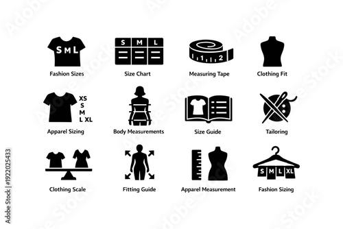 Apparel sizing guide with fashion sizes and charts for accurate clothing measurements