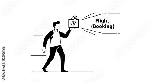 A person is holding a shopping bag with a flight booking icon, representing the convenience and ease of booking flights online and the overall travel experience