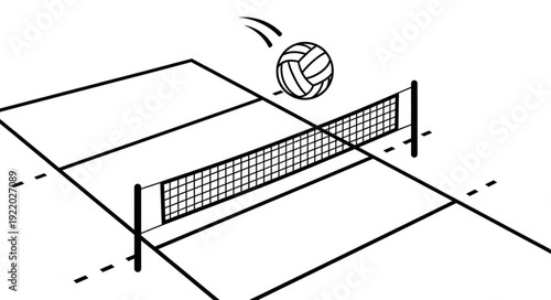 Volleyball action over the net, ready for a powerful spike during the game.