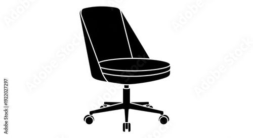 Elegant black office chair with a comfortable design and swivel base.