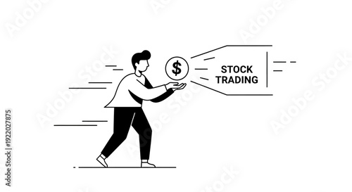 Empowering Financial Growth A Person Holding a Dollar Symbol with "Stock Trading" signifying investment opportunities and wealth creation in the digital age for prosperous futures
