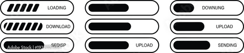 Progress Bars: Loading, Downloading, Uploading, Sending, and Sedisp Status Indicators