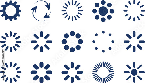 Collection of Circular Loading Spinners and Progress Indicators