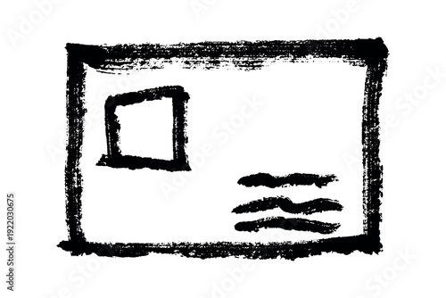 Hand drawn envelope with letter inside Mail and correspondence doodle Love, communication, invitation Single element for design, print, decor