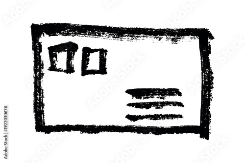 Hand drawn envelope with letter inside Mail and correspondence doodle Love, communication, invitation Single element for design, print, decor