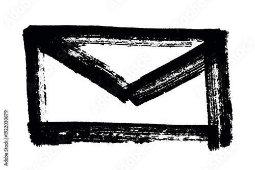 Hand drawn envelope with letter inside Mail and correspondence doodle Love, communication, invitation Single element for design, print, decor