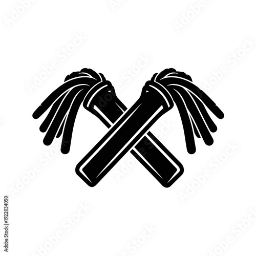 Two crossed flaming torches icon, symbol of victory, competition, or protest