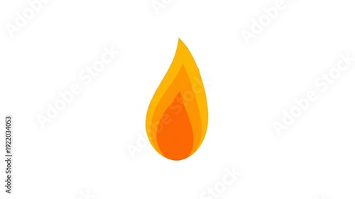 Vibrant Abstract Flame Icon Illustrating Heat, Energy, and Fiery Spirit