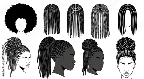 Black Hair Styles: Braids, Afro, Bun, Ponytail, Bob - Diverse Hairstyles Collection