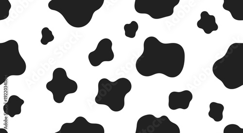 Cow Print Pattern - Black and White Spotty Background