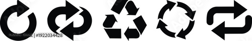 Recycling symbols for plastic paper glass and metal waste management